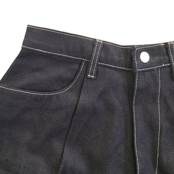 WeWoreWhat Indigo Jean Cuff Shorts NWT - Picture 4 of 7